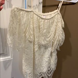 Off the shoulder white top